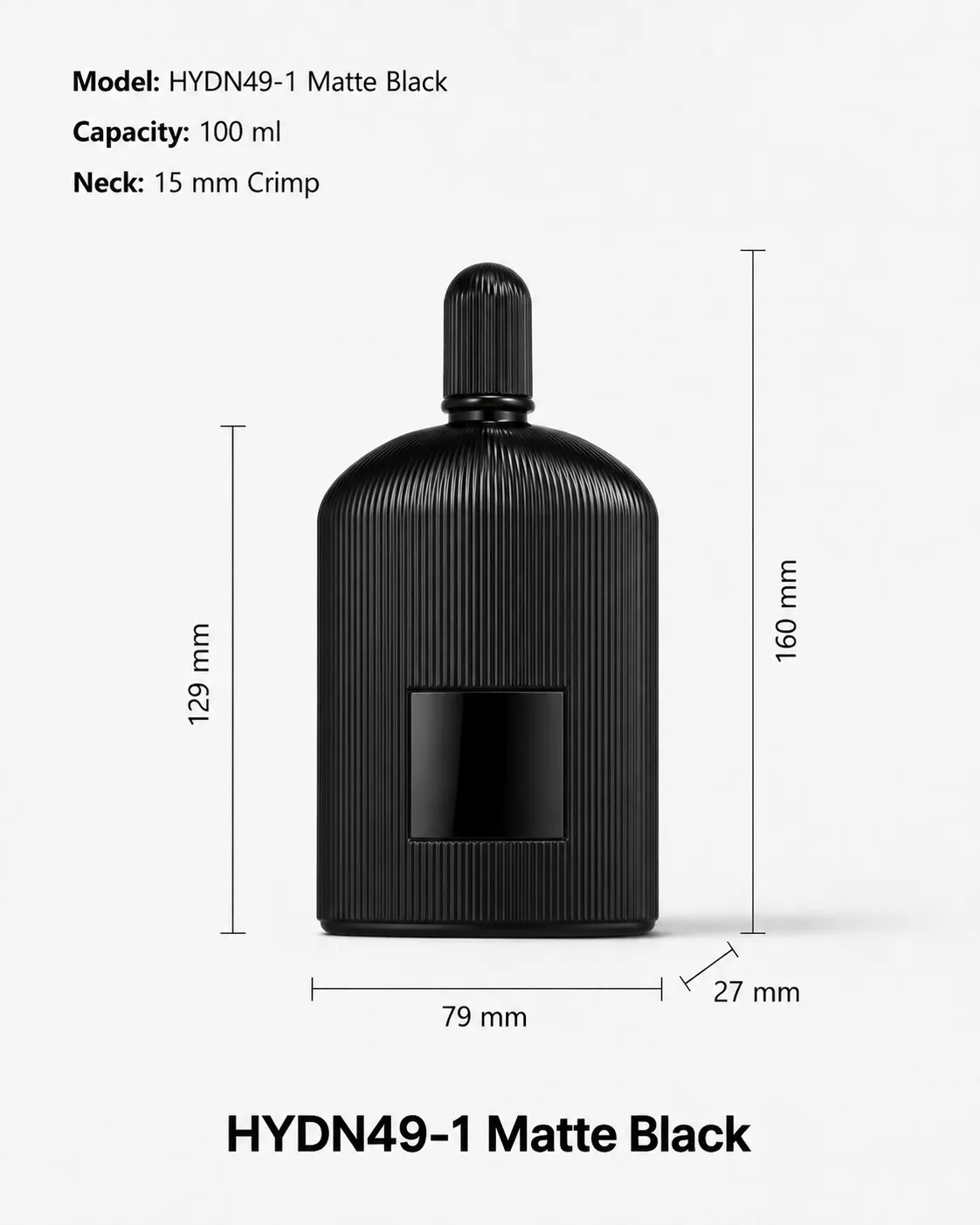 HYDN49-1 Matte Black perfume bottle